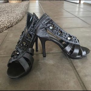 BEYOND gunmetal studded heels